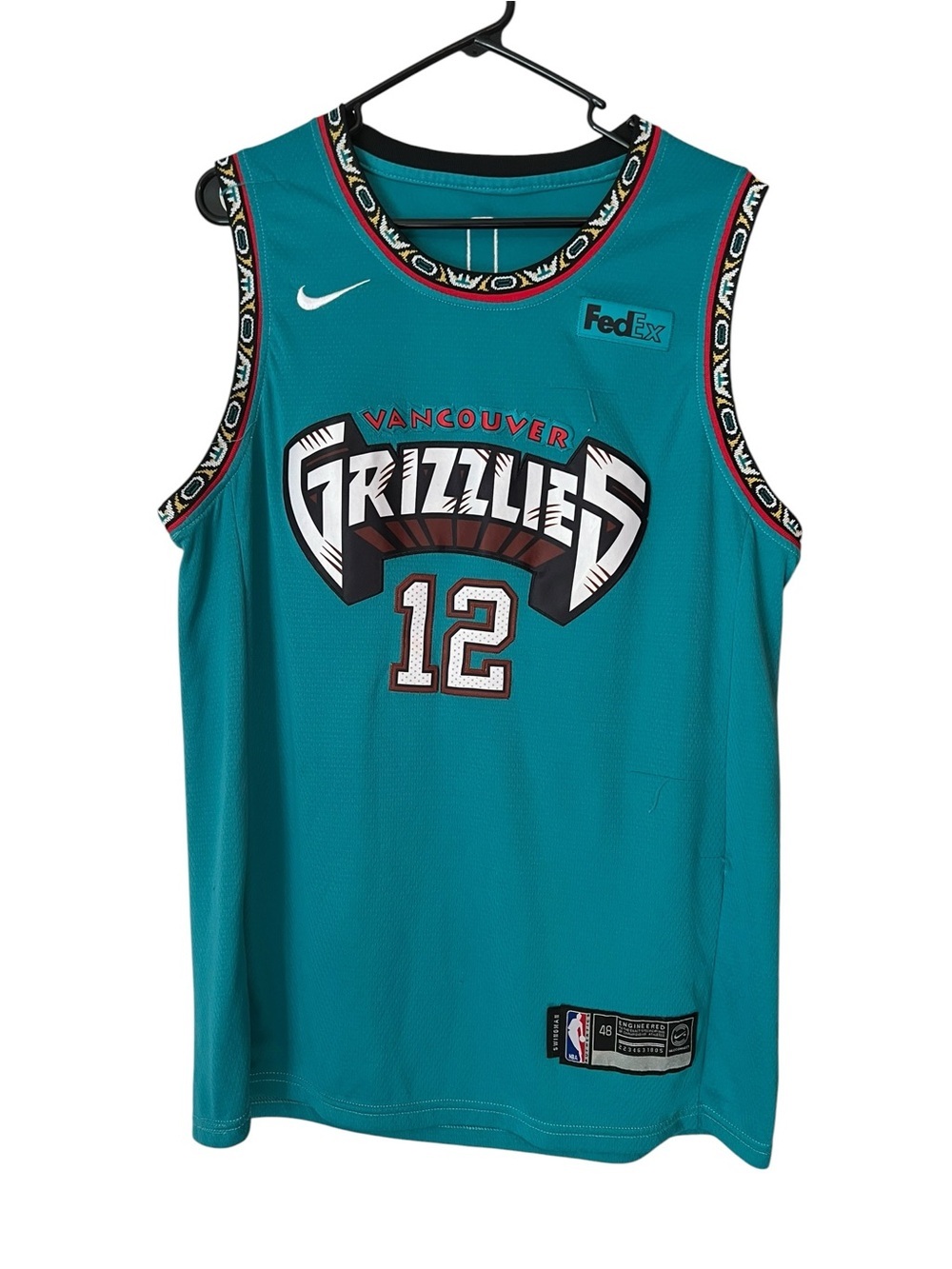 Nike Teal NBA Vancouver Grizzlies #12 Morant Tank Jersey Size Large